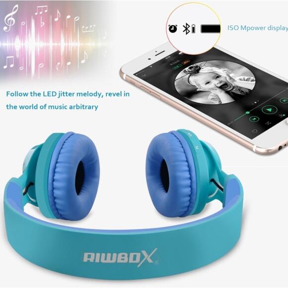 Riwbox WT-7S Kids Bluetooth Headphones - Picture 3 of 10